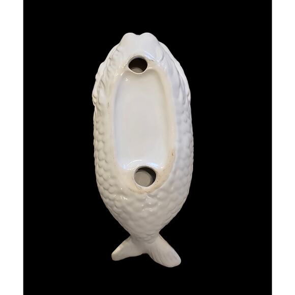 Mermaid Serving Dish Catchall Vanity Tray Bowl Sushi Roll Plate White Ceramic - Picture 7 of 9